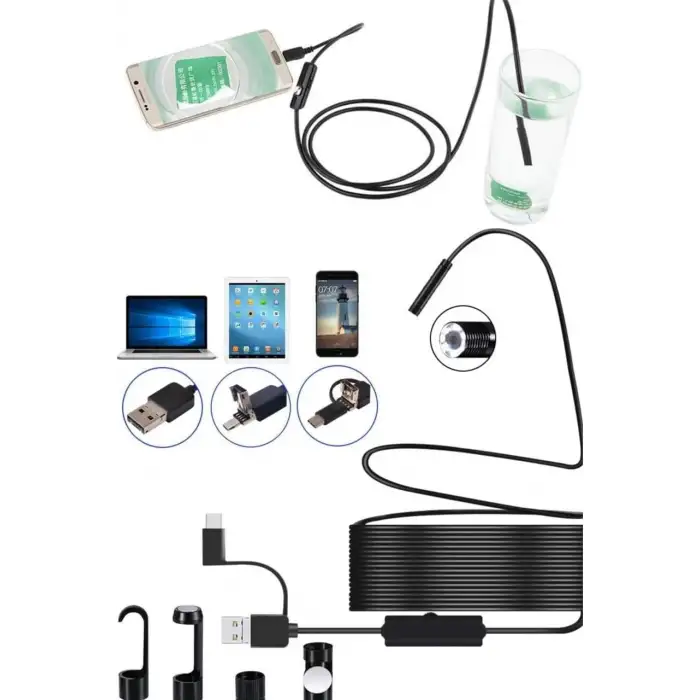10mt Lens 5.5mm Işıklı Endeskop Boroskop Yılan Kamera