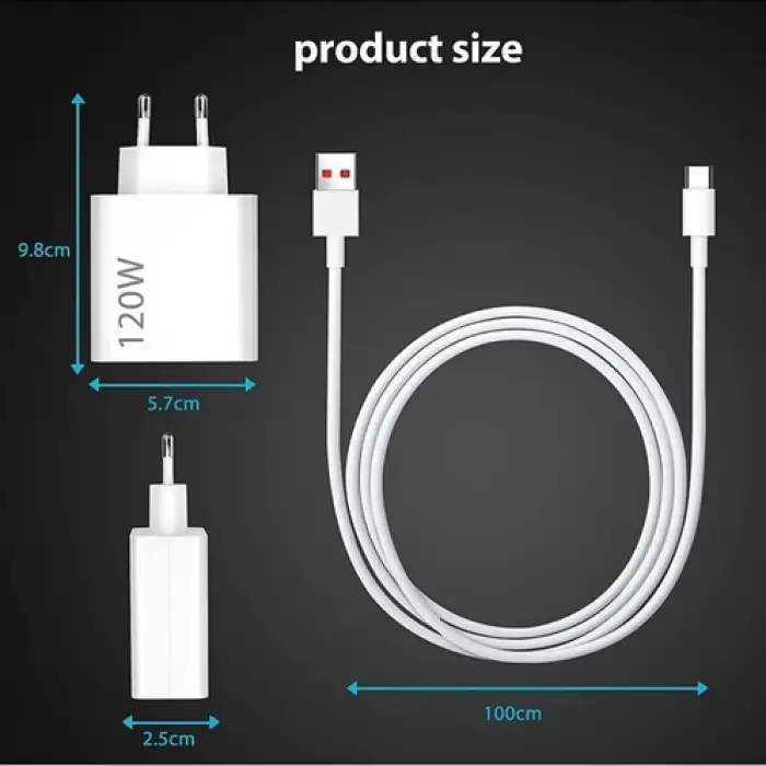 120 Watt Hızlı Çift Turbo Şarj Cihazı