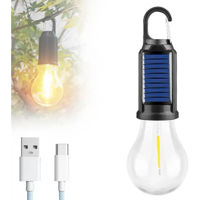Solar Güneş Enerjili Led Ampul 3 Modlu Uzaktan Kumandalı Solar Camping Lamp