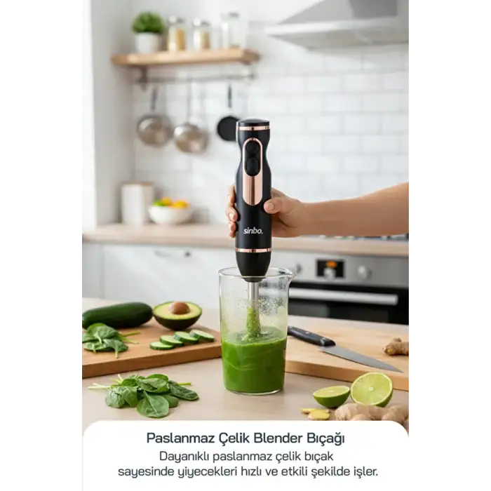 Yenii Sinbo Shb-7513 ( Siyah - Gümüş ) El Blender (buz Kırıcı)*12