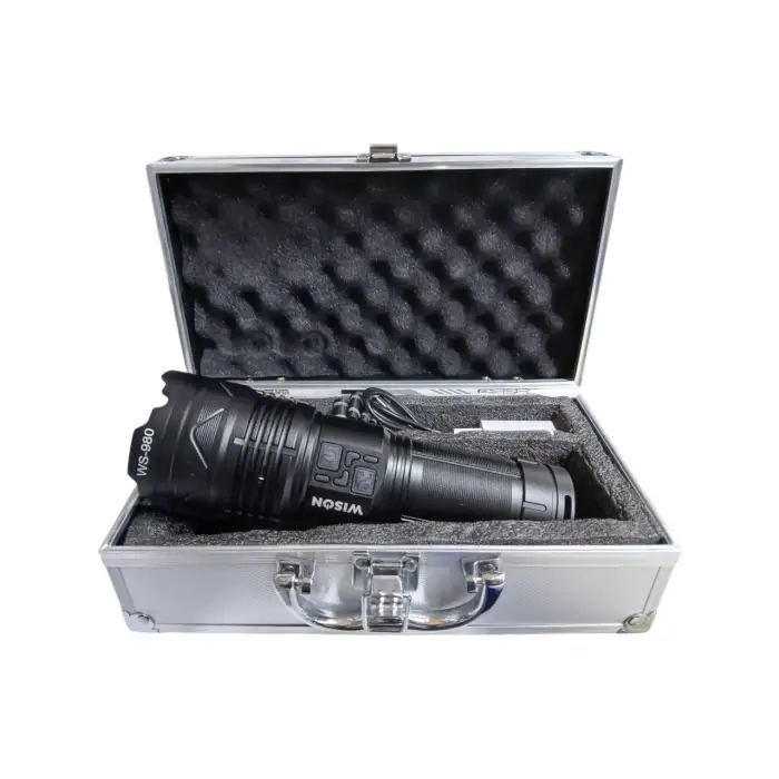 Wıson 980 Profesyonel Zoomlu El Feneri | 60w – 7000 Lümen – 13.200 Mah – Type‑c – Metal Gövde