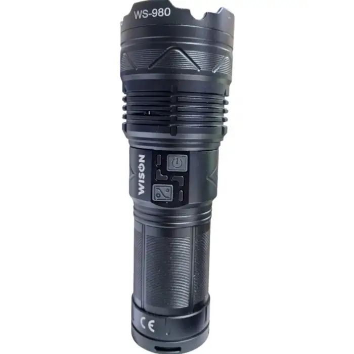 Wıson 980 Profesyonel Zoomlu El Feneri | 60w – 7000 Lümen – 13.200 Mah – Type‑c – Metal Gövde