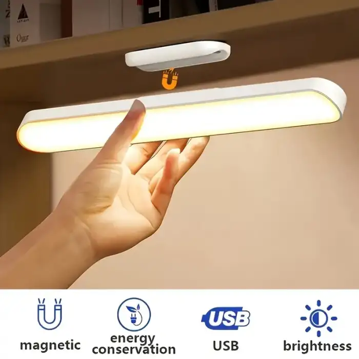 Cabınet Şarjlı Kolay Taşınabilir Mıknatıslı Led Işık Kablosuz Kademeli 3 Renk Aplik