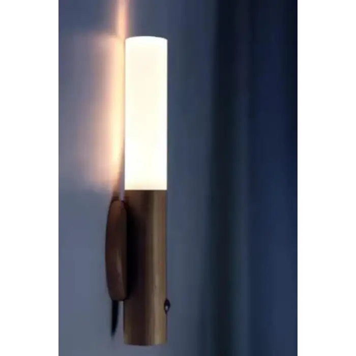 Sensörlü Usb Şarjlı Mıknatıslı Taşınabilir Duvar Aplik Masa Lambası Ahşap Görünümlü Gün Işığı