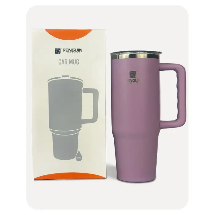 Penguin Termos Pipetli Termos Bardak 900 Ml Paslanmaz Çelik Mor