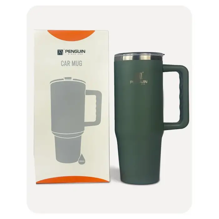 Penguin Termos Pipetli Termos Bardak 900 Ml Paslanmaz Çelik Yeşil