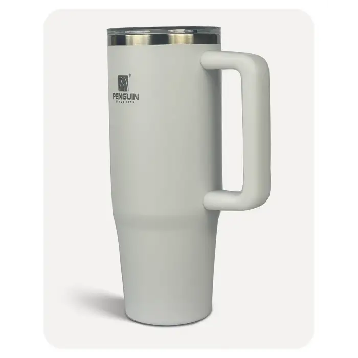 Penguin Termos Pipetli Termos Bardak 900 Ml Paslanmaz Çelik Beyaz