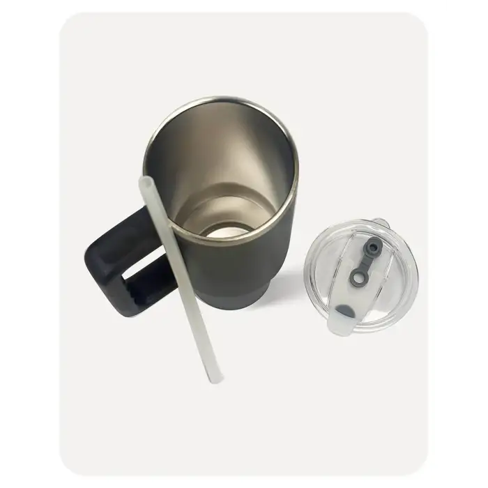 Penguin Termos Pipetli Termos Bardak 900 Ml Paslanmaz Çelik Siyah