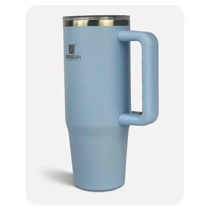 Penguin Termos Pipetli Termos Bardak 900 Ml Paslanmaz Çelik Mavi