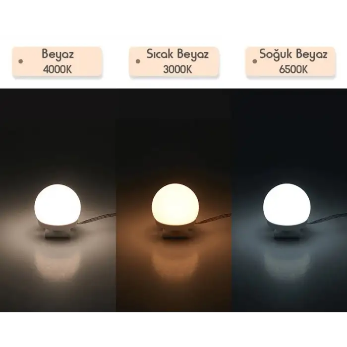 Ayna Üstü Led Makyaj Aydınlatma Işığı Parlaklık Ayarlı 4lü