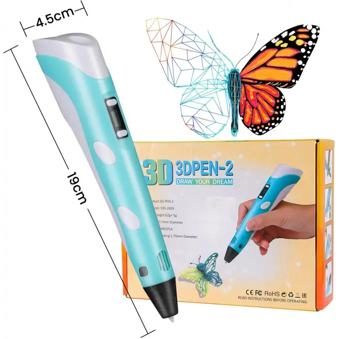 3d Kalem - 3d Pen Baskı Kalemi Yazıcı Printer + 5 Renk Filament