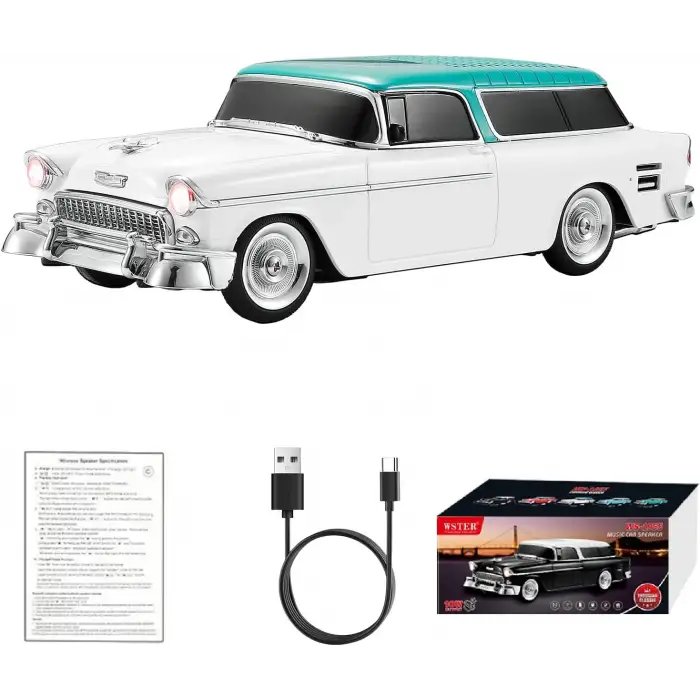 Retro Klasik Araba Bluetooth Hoparlör Kablosuz HD Ses FM Radyo YG-1955