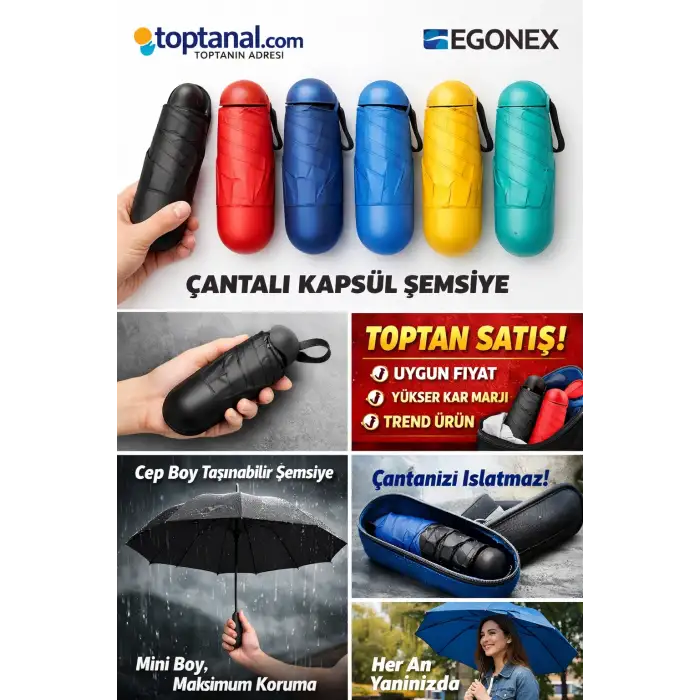Çantalı Kapsül Şemsiye Toptan