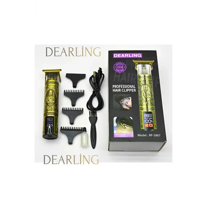Dearling RF-1867 Profesyonel Saç ve Sakal Tıraş Makinesi - Dijital Göstergeli, Retro Tasarım