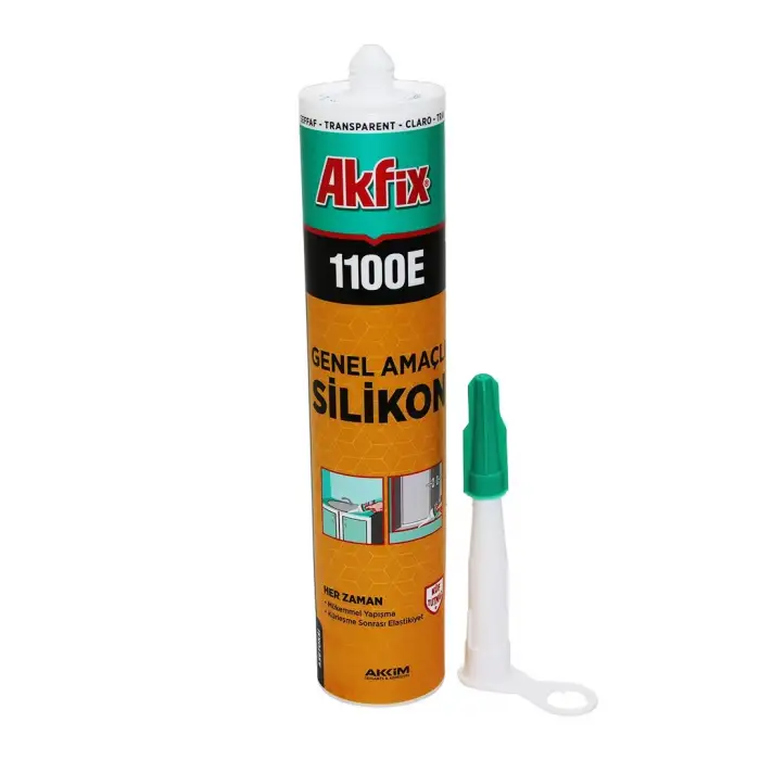 Akfix 1100e ( Şeffaf ) Genel Amaçlı Üniversal Silikon 280 Gr*24=k