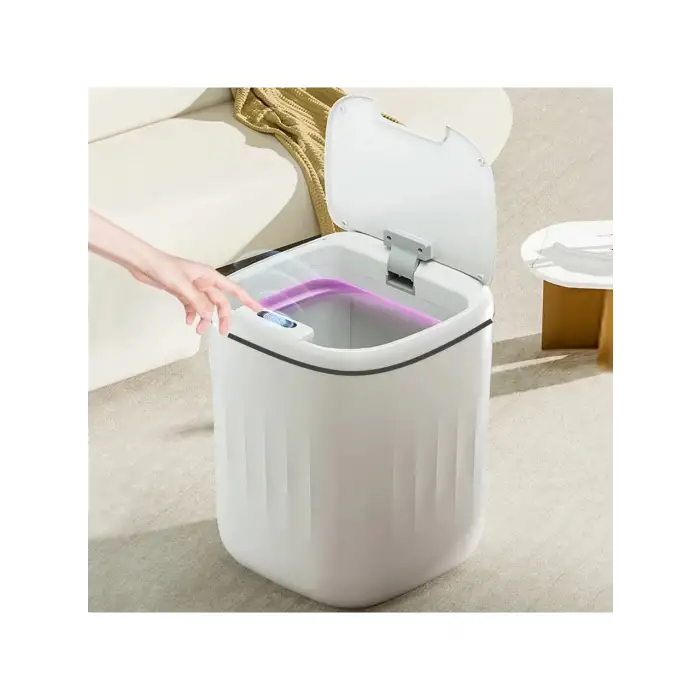 Akıllı Sensörlü Çöp Kovası Teknolojik Ofis Banyo Mutfak 20l Uv Işık Antibakteriyel Koku Geçirmez