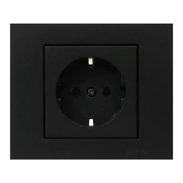 Atom ( Siyah ) Topraklı Priz*12x10