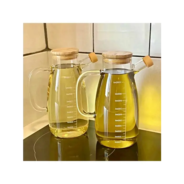 Bambu Kapaklı Cam Yağdanlık