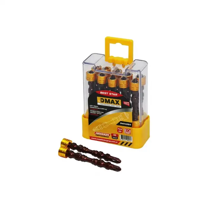 Dmax-4564 ( Pz2 X 65mm ) ( Çift Yönlü ) ( Yıldız ) Mıknatıs Uçlu Bits*10x120