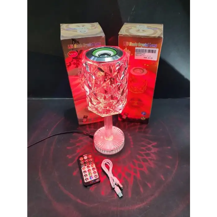 Kristal Masa Lamba Rgb Bluetooth Hoparlörlü Gece Lambası Hx-222