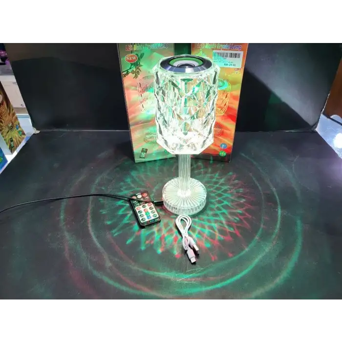 Kristal Masa Lamba Rgb Bluetooth Hoparlörlü Gece Lambası Hx-222