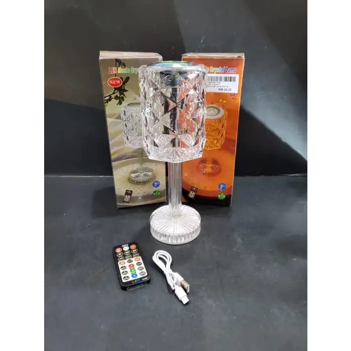 Kristal Masa Lamba Rgb Bluetooth Hoparlörlü Gece Lambası Hx-222