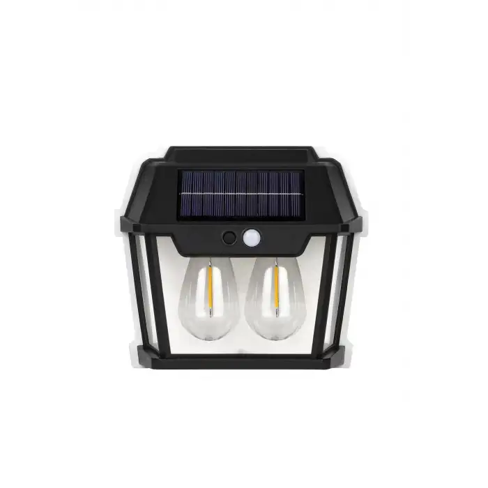 Egonex 2 Ampullü Hareket Sensörlü Solar Güneş Enerjili Ampul Led Duvar Lambası