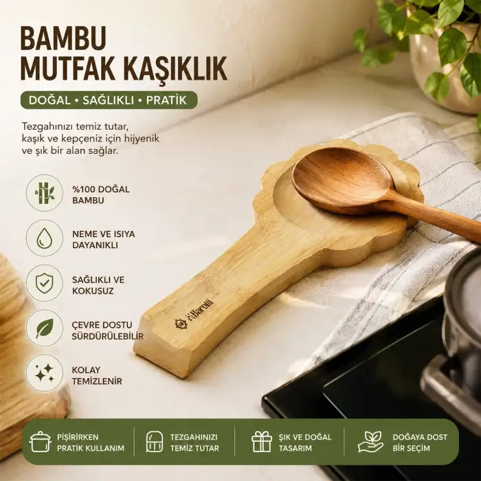 Egonex Barotti Dmr-10054 ( Bambu & Ahşap ) Kepçe & Kaşık Altlık*120