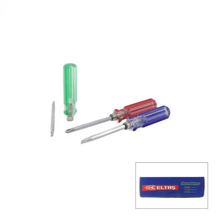 Egonex ELTAŞ LRD-159 RİKO ( RENKLİ ) ( 2İN1=ÇİFT TARAFLI UÇ ) TORNAVİDA ( YILDIZ - DÜZ )*24X10