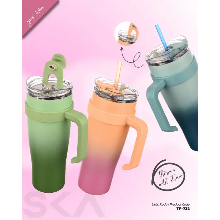 Egonex Essence 1 Litre Pipetli Termos Bardak Çift Duvarlı