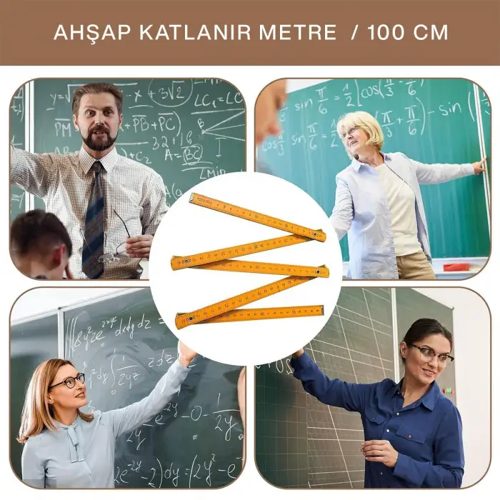 Egonex Krt-1083 Ahşap Katlanır Metre ( 1mt )*24x20