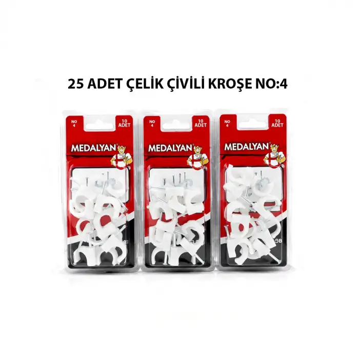 Egonex Medalyan Dl-40 ( No-4 ) ( 25pcs ) Çelik Çivili Kroşe*12x9