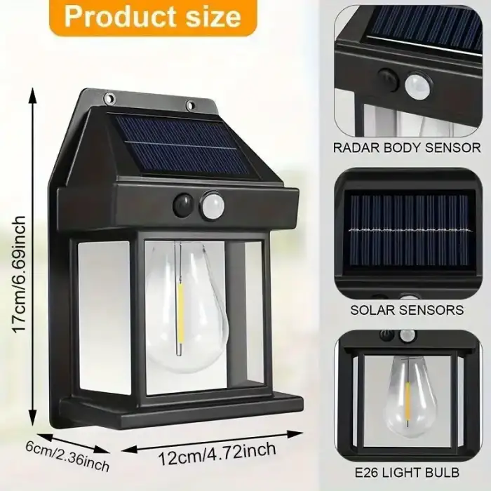 Egonex Solar Şarjlı Duvar Aplik Lambası Sensorlu Eg-111