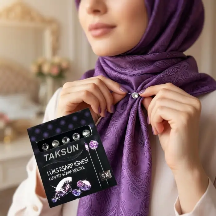 Egonex Taksun ( 5pcs ) ( Siyah ) ( Lux ) Başörtü & Eşarp İğnesi*12x100