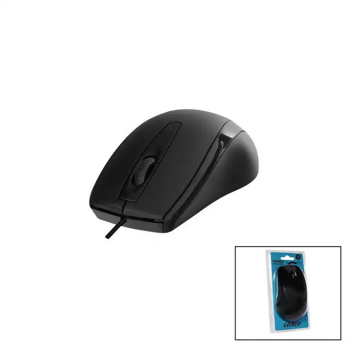 Everest Sm-207b ( Kablolu Usb ) Siyah Optik Mouse ( 1200dpı ) ( Vakumlu Ambalaj )*100
