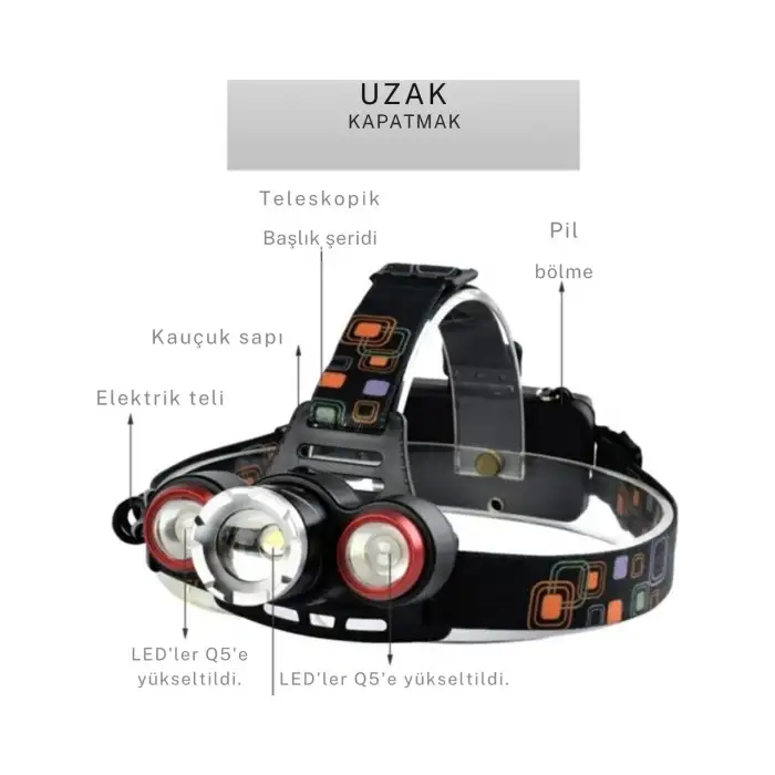 Gold Orion Şarjlı Led Kafa Lambası Or-117