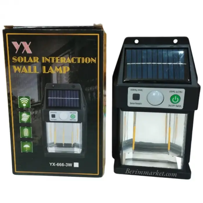 Güneş Enerjili Duvar Lambası Yx-666 3w