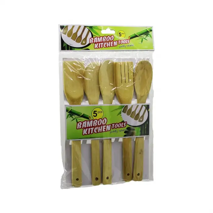 İbico İ22-194 Bamboo Kıtchen Tools ( 5pcs ) Ahşap & Bambu Mutfak Servis Set*12x10