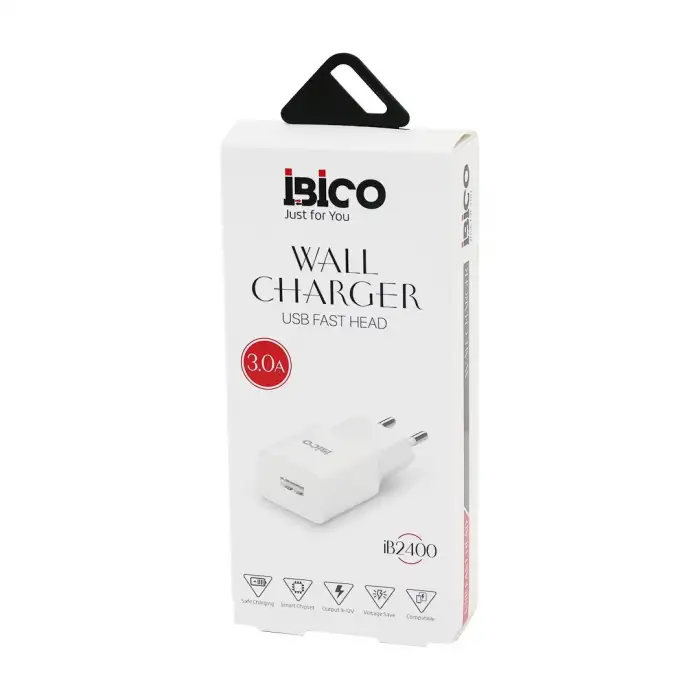İbico İb-2400 ( Usb ) ( Başlık ) ( 3.0a ) ( Hızlı ) Telefon Şarj Başlık Ev ( 5v=3.0a & 9-12v-1.5a )*5x26