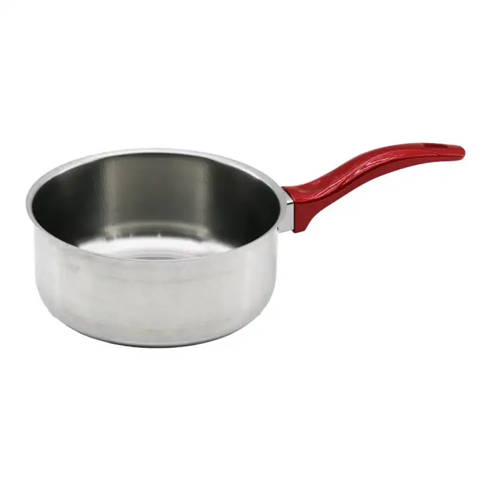 İbico K22-006 ( 14cm ) ( Kırmızı Plastik Kulp ) ( Çelik ) Sos Tava*100