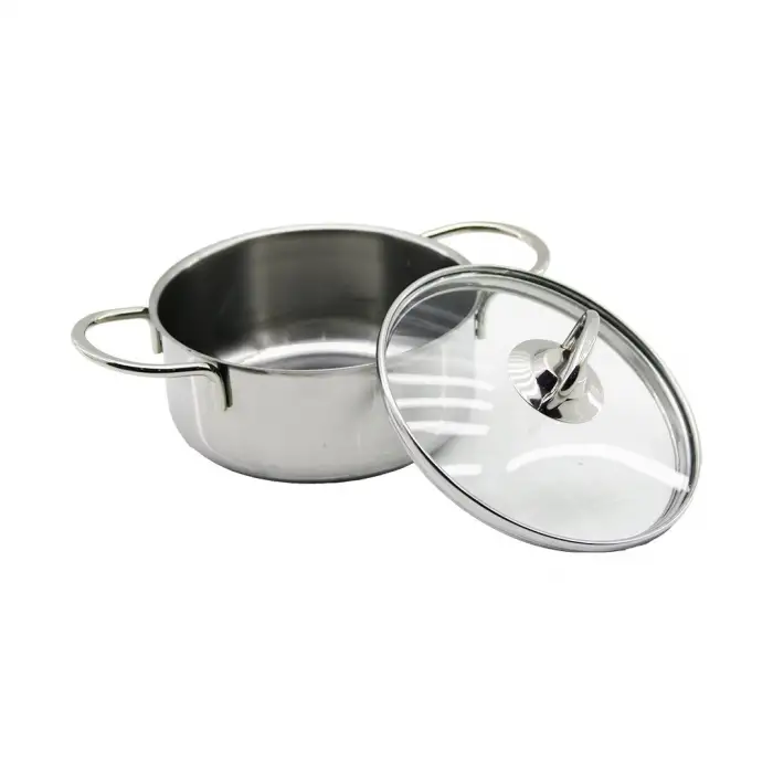 İbico K22-012 ( 14cm ) ( Cam Kapak ) ( Mini) Çelik Tencere*40