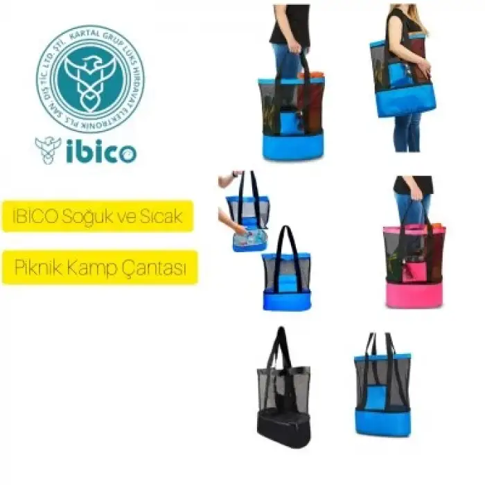 İbico ( Soğuk Sıcak ) Fileli Termos Çanta Kamp Plaj Piknik*100
