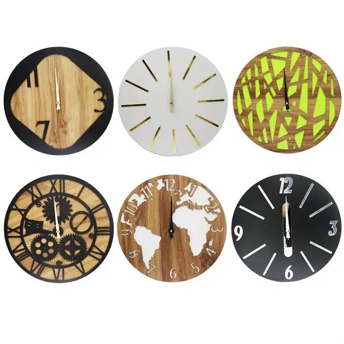 İncir-700-053 Mdf Duvar Saati Karışık Lux*12=k