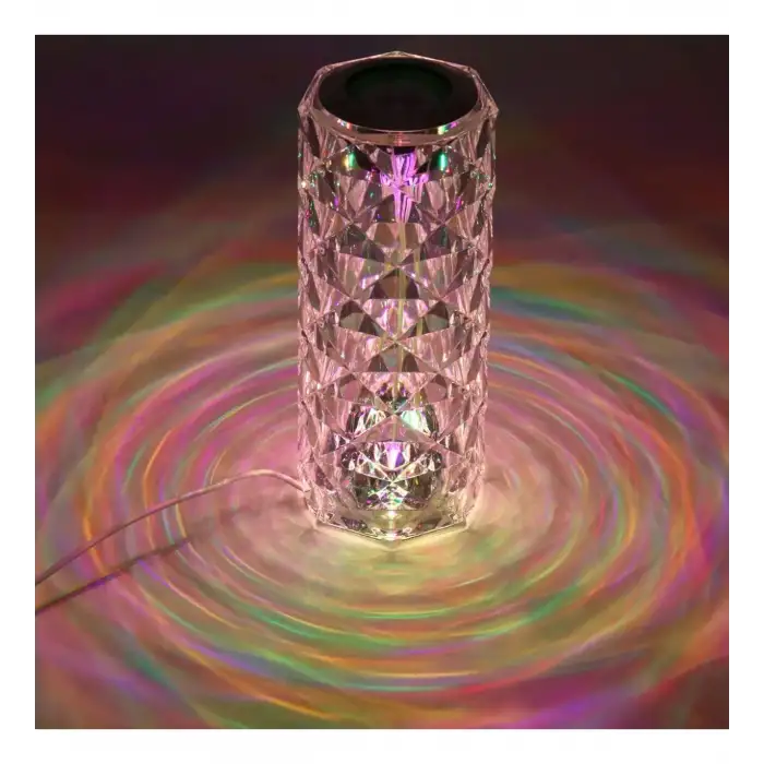 Kristal Masa Lamba Led Bluetooth Hoparlör Uzaktan Kumandalı
