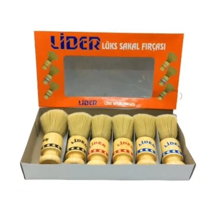 Lider-1102 ( Ahşap Saplı ) Sakal Fırçası*6x60