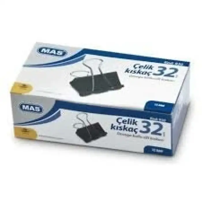 Mas-930 Çelik Kıskaç 32mm ( 12pcs ) Omega Kollu Cilt Kıskaçı*12x16