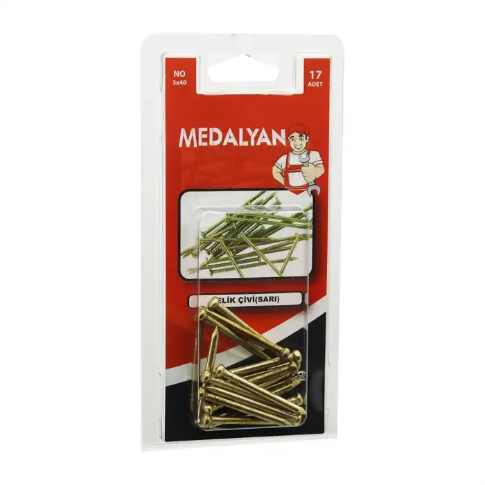 Medalyan Dl-72 ( 3x40 ) ( Sarı ) Çelik Çivi ( 17pcs )*12x10
