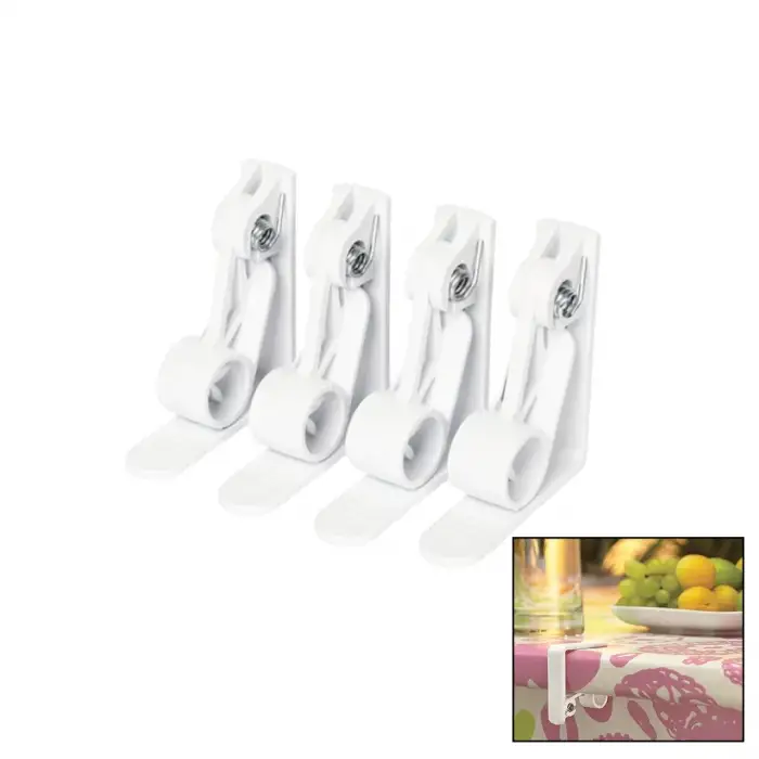 Melody Houseware M-401 ( 4pcs ) Plastik & Yaylı Masa Örtüsü Mandalı Kıskacı*70