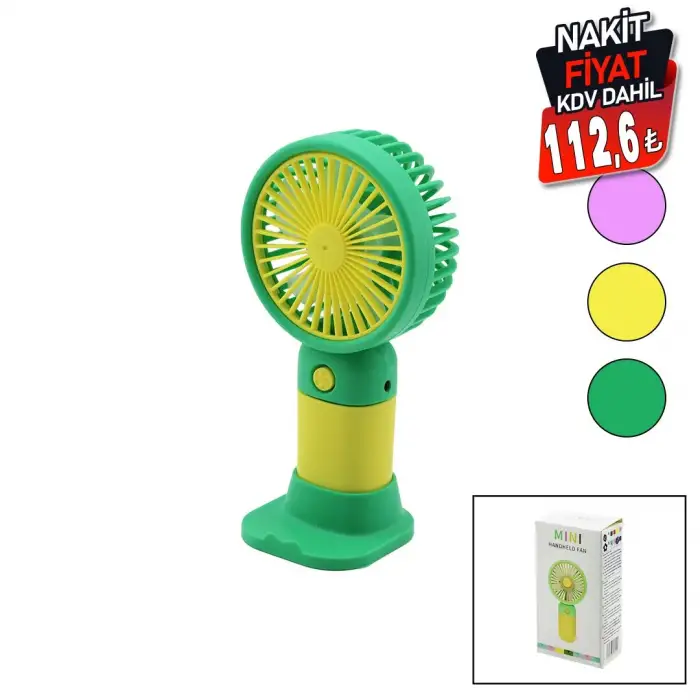 Mını Handheld (usb Şarj) Mini El Fanı (çap:7.7cm & Y:15cm) (sabit Başlık) (telefonluklu M.üstü Ayak)(brkt-726492-726539)*240