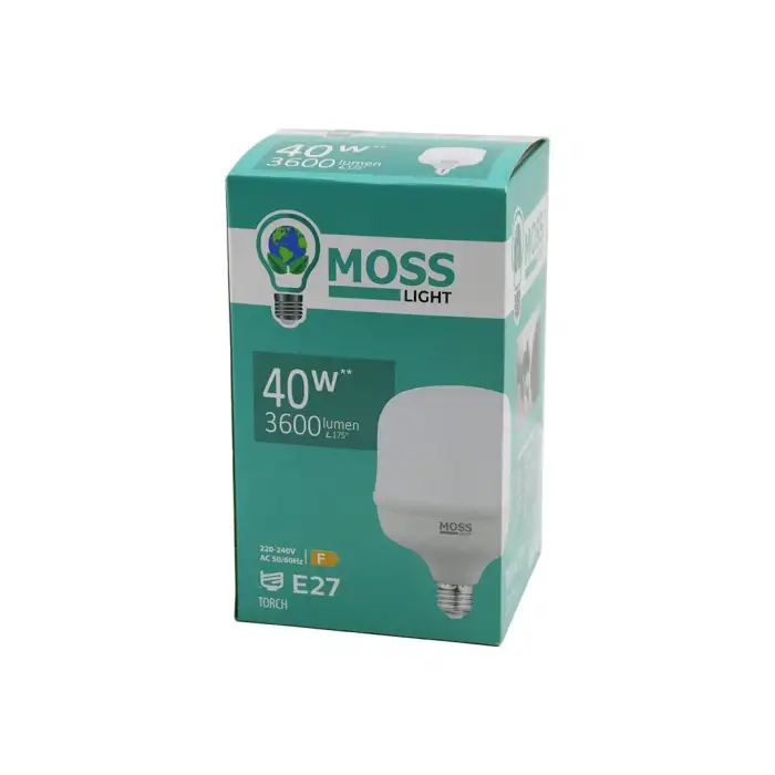 Moss Lıght Ms-3098 ( 40w ) ( Torch ) Led Ampul Plastik (e27) (3600lumen L175°) (5000 Saat Ömür) (ıp20) (185-265v (ac) )*30